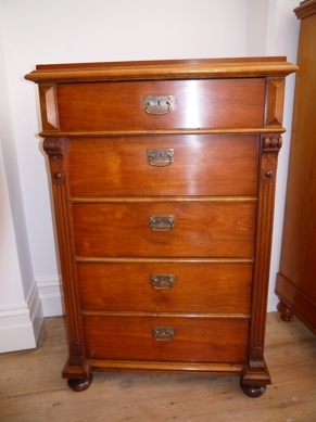 Huon pine chiffonier, 2 door & single drawer, replica of Governor Macquarie chiffonier, South Australian, French polished